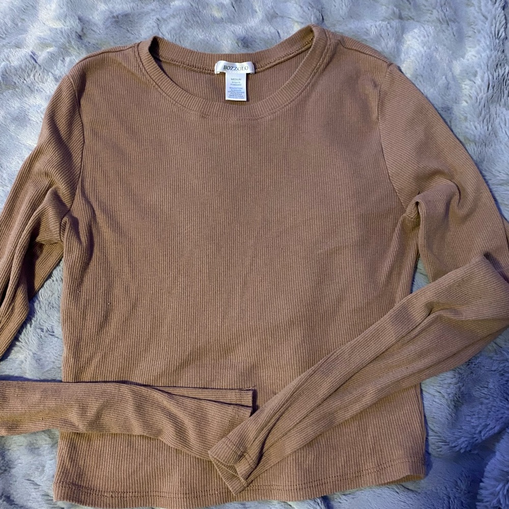 Mini brown long sleeved crop